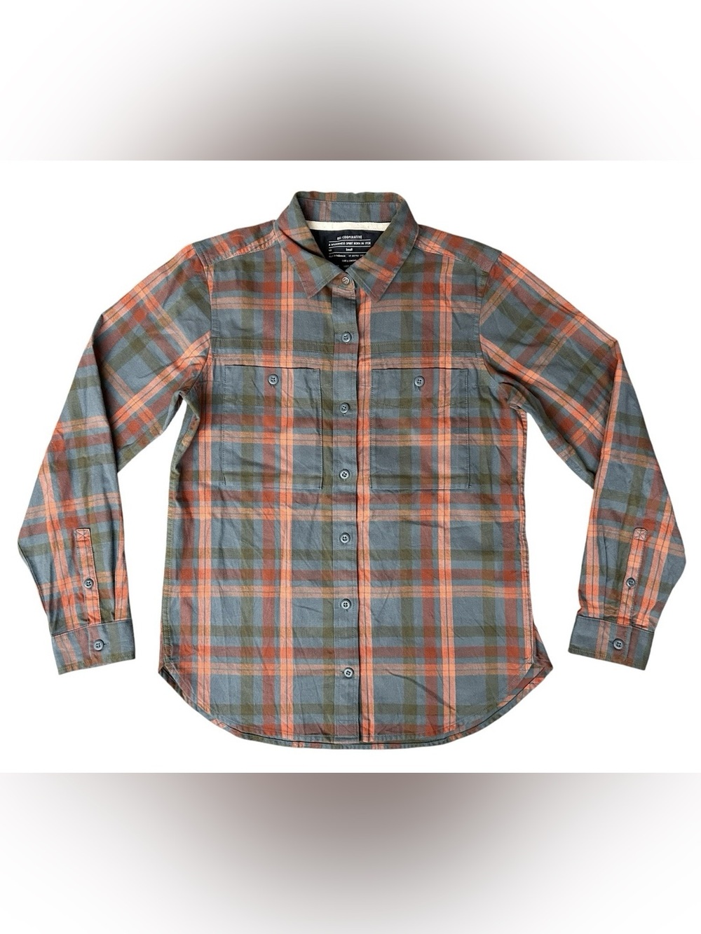 REI Cooperative Shirt Mens Small Plaid 100% Cotton Long Sleeve Button Up Hiking
